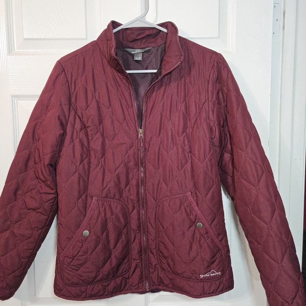 Eddie Bauer Maroon Quilted Puffer Jacket
